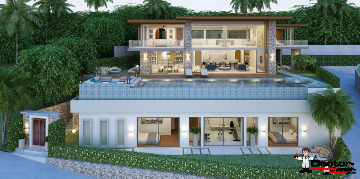 5 Bedroom Villa Sea View Choeng Mon Koh Samui for sale - Real Estate Thailand Doctor Property