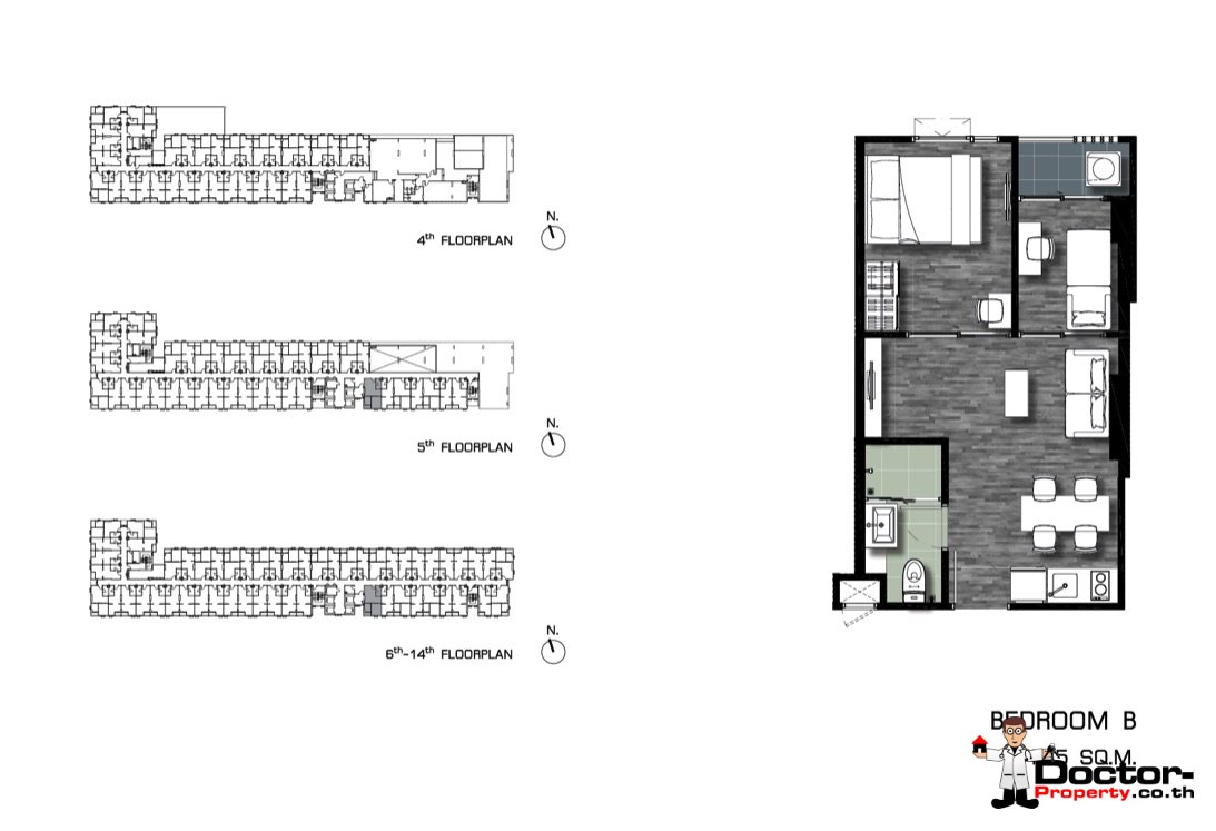Apartment_for_sale_ Rich_Park_Terminal_Laksi_Bangkok_Floorplan_TypB