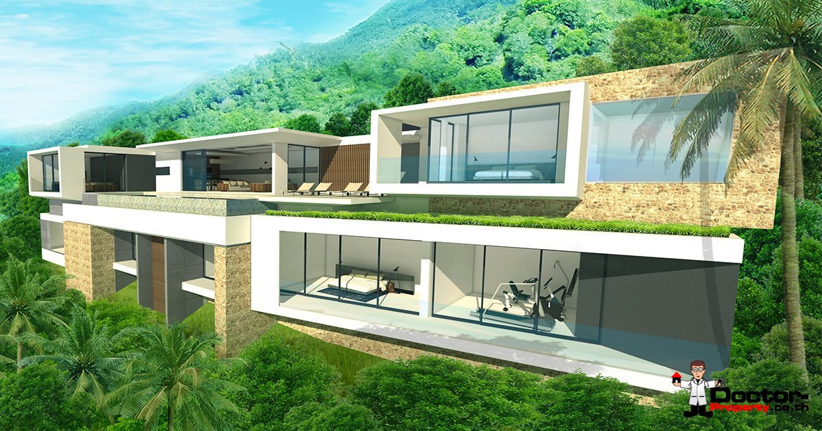 4 Bedroom Seaview Villas in Bang Rak, Koh Samui - For Sale