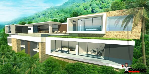 4 Bedroom Seaview Villas in Bang Rak, Koh Samui - For Sale