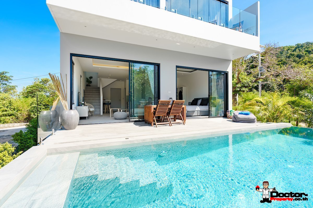 New 3 Bedroom Villa with Sea View Plai Laem - Koh Samui - For Sale