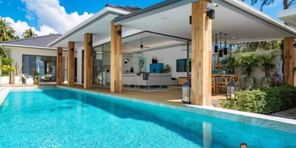 3 Bedroom Beachfront Pool Villa on Laem Set, Koh Samui - For Sale