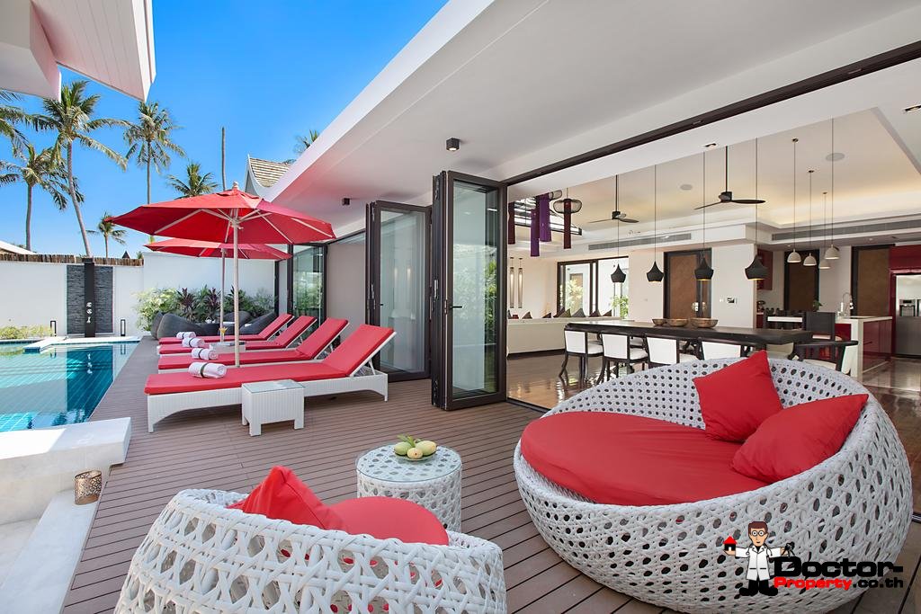 5 Bedroom Pool Villa next to the Beach - Hua Thanon, Koh Samui - For Sale