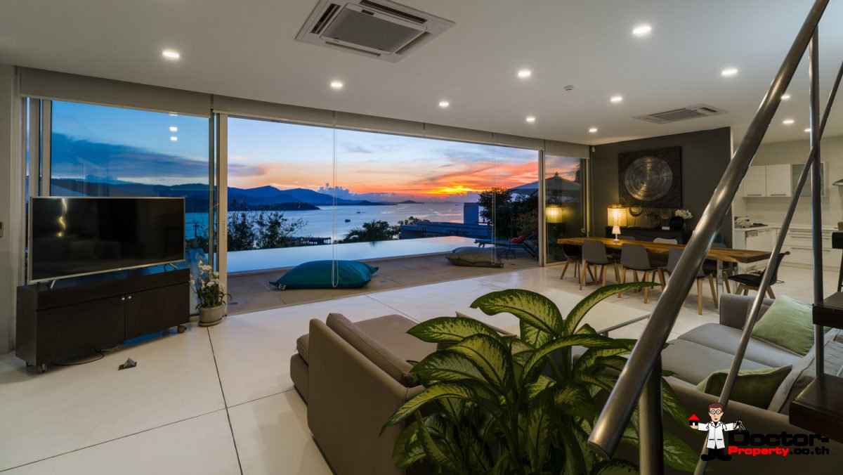 4 Bedroom Pool Villa with Sea View - Bang Rak, Koh Samui - For Sale