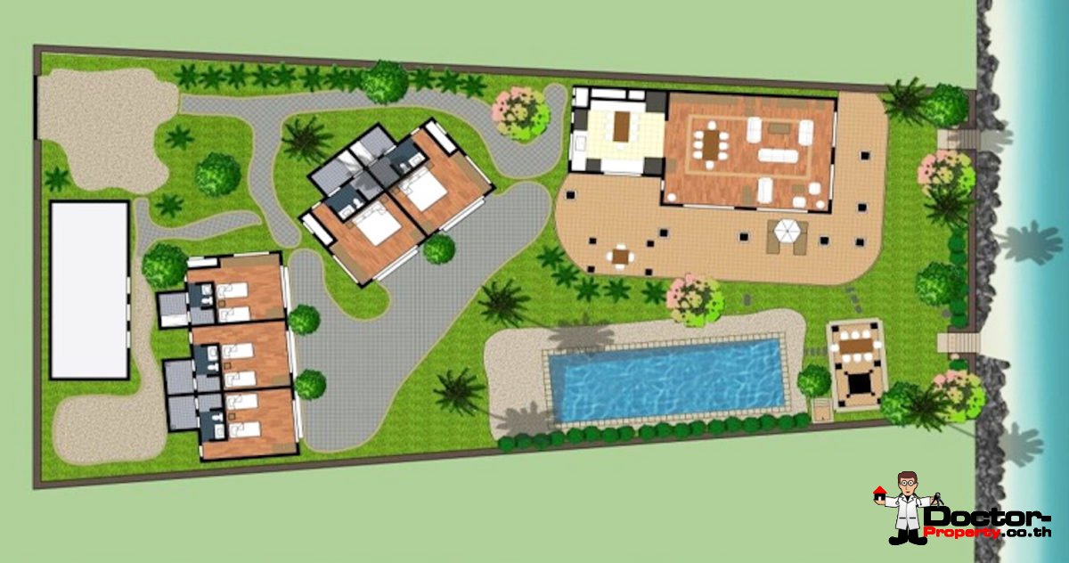 Luxury 5 Bedroom Beachfront Villa in Bang Rak, Koh Samui - For Sale