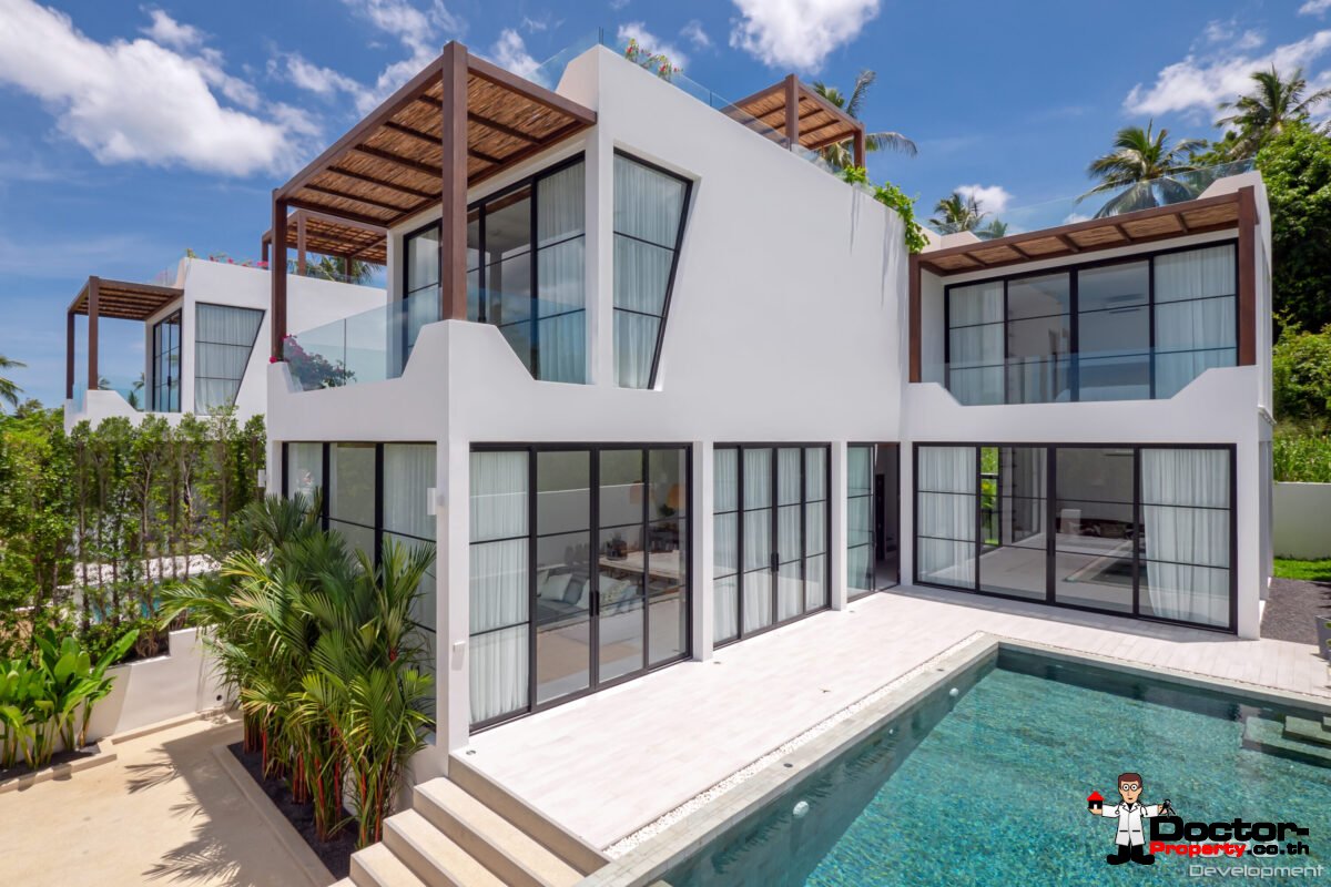 New 3 Bedroom Villa with Sea View – Bang Rak, Koh Samui – For Sale