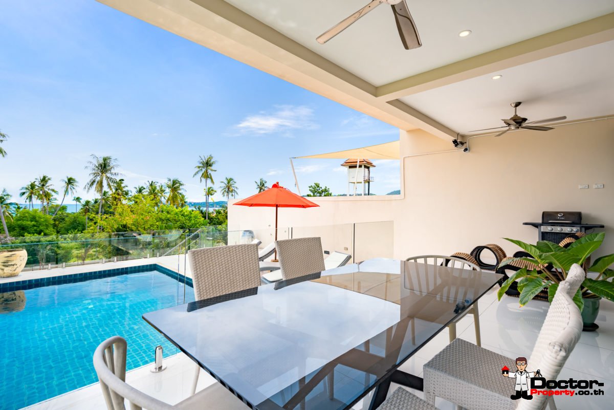 3 Bedroom Twin Villa, Sea View, Pool - Bang Rak, Koh Samui - For Sale