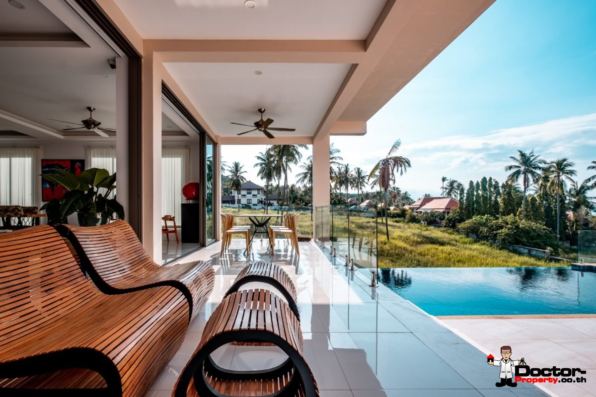 3 Bedroom Twin Villa, Sea View, Pool - Bang Rak, Koh Samui - For Sale