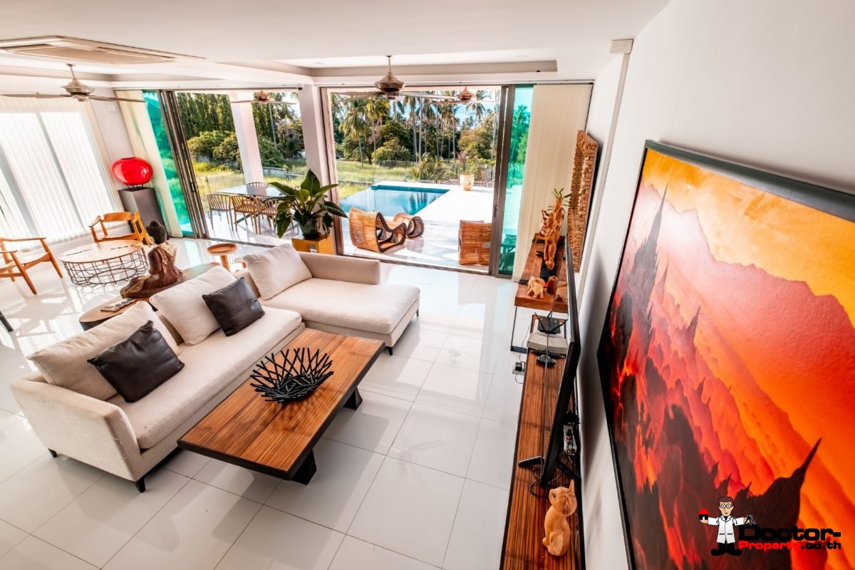 3 Bedroom Twin Villa, Sea View, Pool - Bang Rak, Koh Samui - For Sale