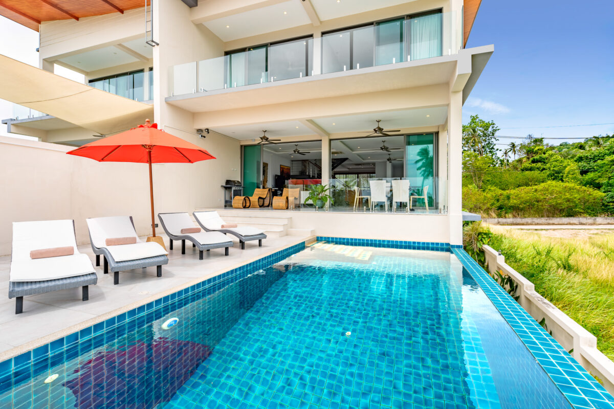 3 Bedroom Twin Villa, Sea View, Pool - Bang Rak, Koh Samui - For Sale