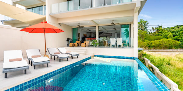 3 Bedroom Twin Villa, Sea View, Pool - Bang Rak, Koh Samui - For Sale