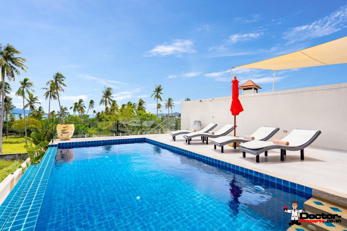 3 Bedroom Twin Villa, Sea View, Pool - Bang Rak, Koh Samui - For Sale