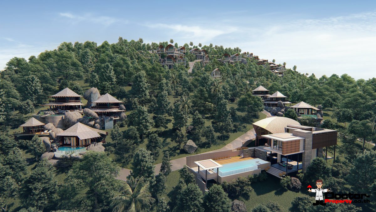 New 5 Bedroom Villas with Pool, Sea View - Laem Set, Koh Samui - For Sale