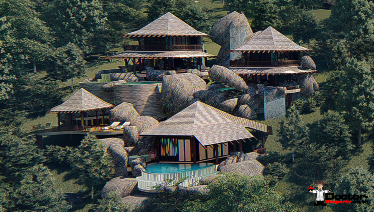 New 5 Bedroom Villas with Pool, Sea View - Laem Set, Koh Samui - For Sale