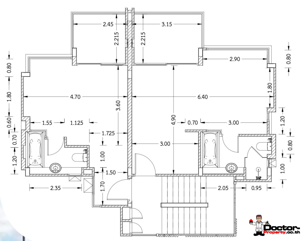Studio (L) and 1 Bedroom (R) Floorplan - Beachfront Bliss Condotel - 1 and 2 Bedrooms - Sakhu, Phuket - For Sale