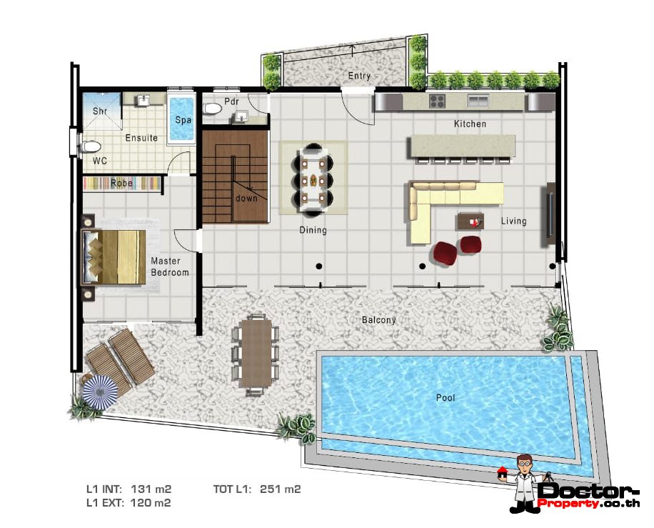 Upper Level -4 Bedroom Sea View Pool Villa - Mae Nam, Koh Samui - For Sale