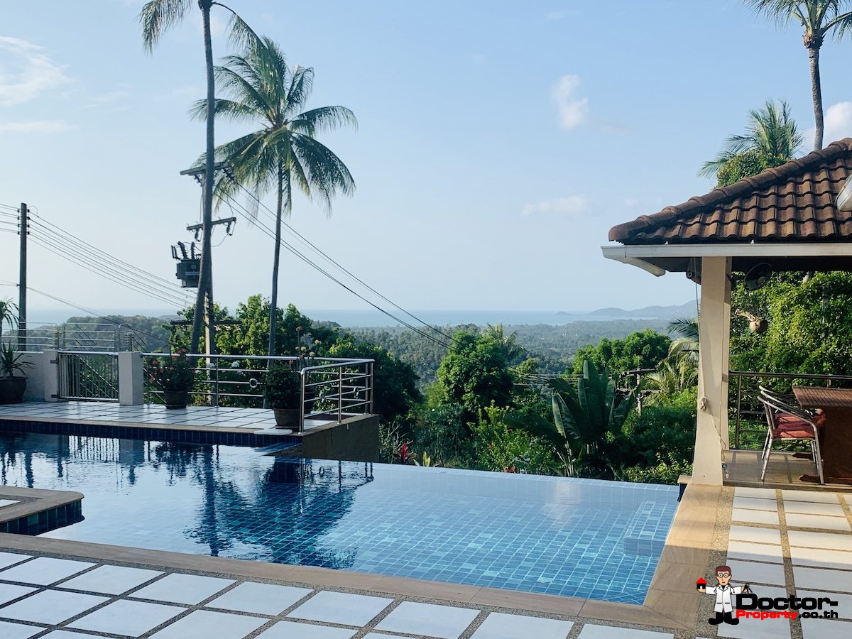 3 Bedroom House on 1 rai, Sea View - Taling Ngam, Koh Samui - For Sale