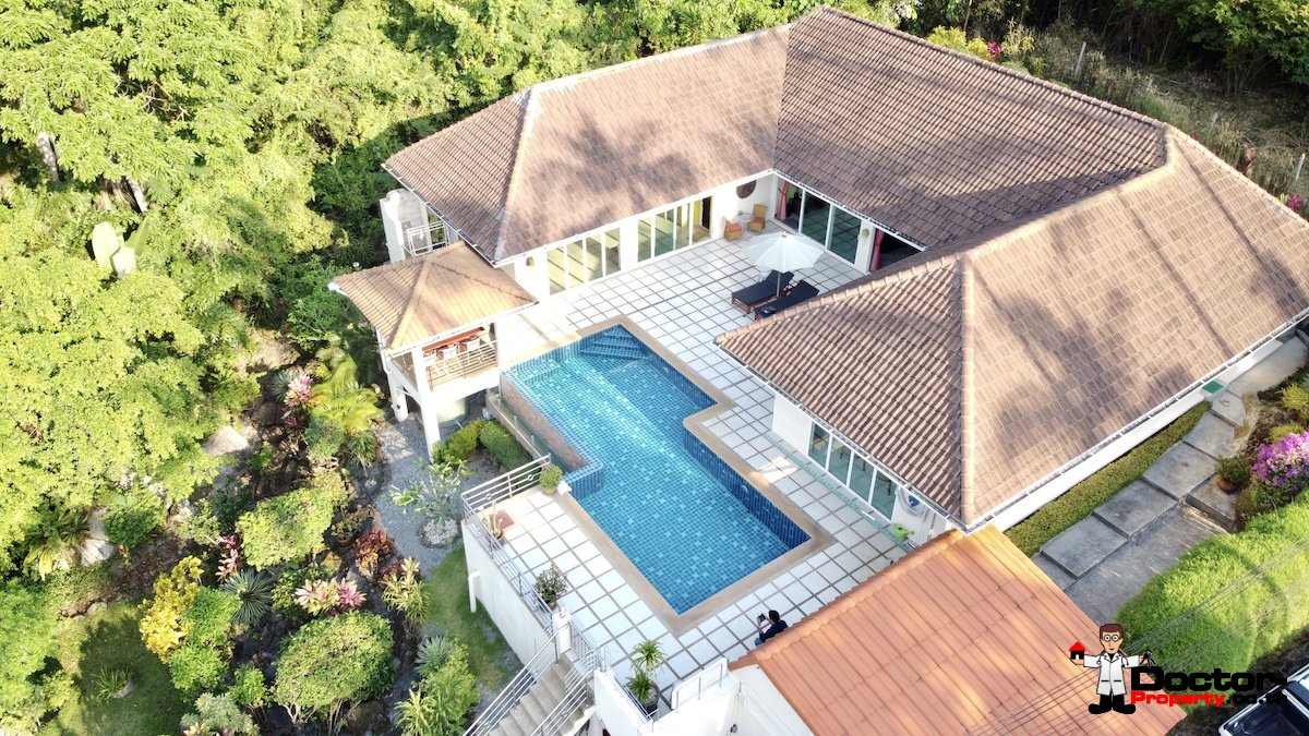 3 Bedroom House on 1 rai, Sea View - Taling Ngam, Koh Samui - For Sale