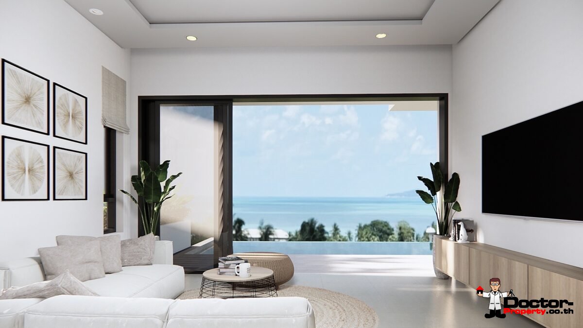 3 Bedroom Sea View Villa - Bophut - Koh Samui - for sale