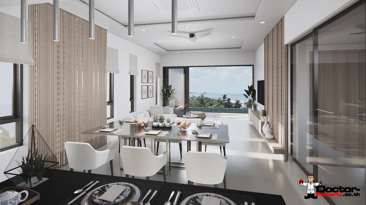3 Bedroom Sea View Villa - Bophut - Koh Samui - for sale