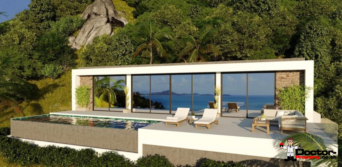 New 2 Bedroom Sea View Villa – Chaweng Noi, Koh Samui – For Sale