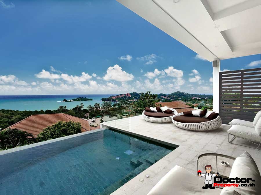 New 4 Bedroom Villa with Sea View - Choeng Mon - Koh Samui - for sale