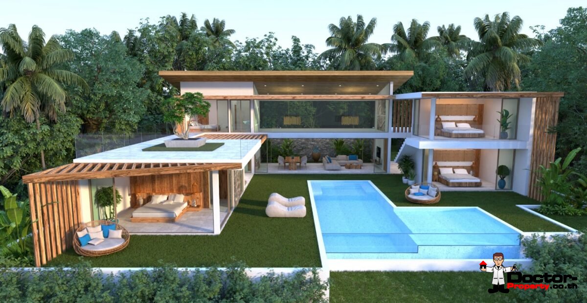 New 4 Bedroom Pool Villa with Sea View - Chaweng Noi, Koh Samui - For Sale