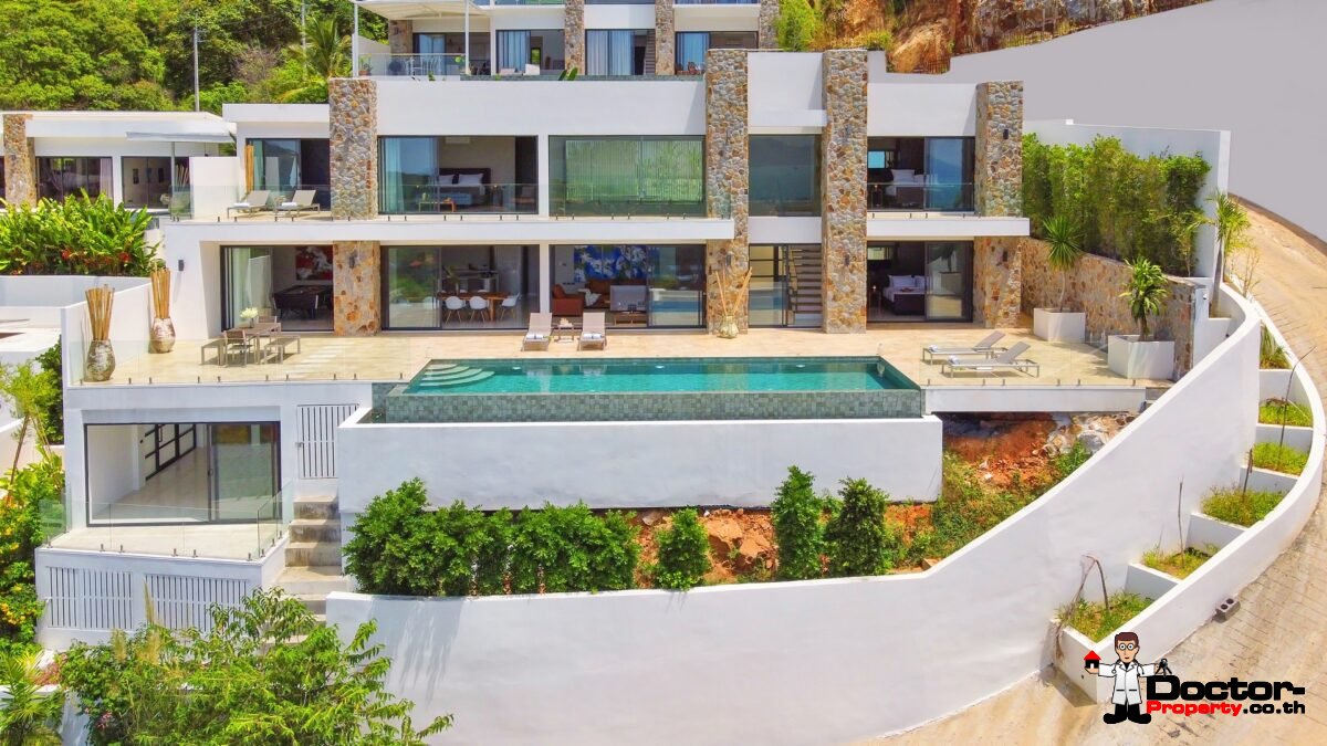 New 4 Bedroom Villa with Sea View in Bo Phut Hills, Koh Samui - For Sale