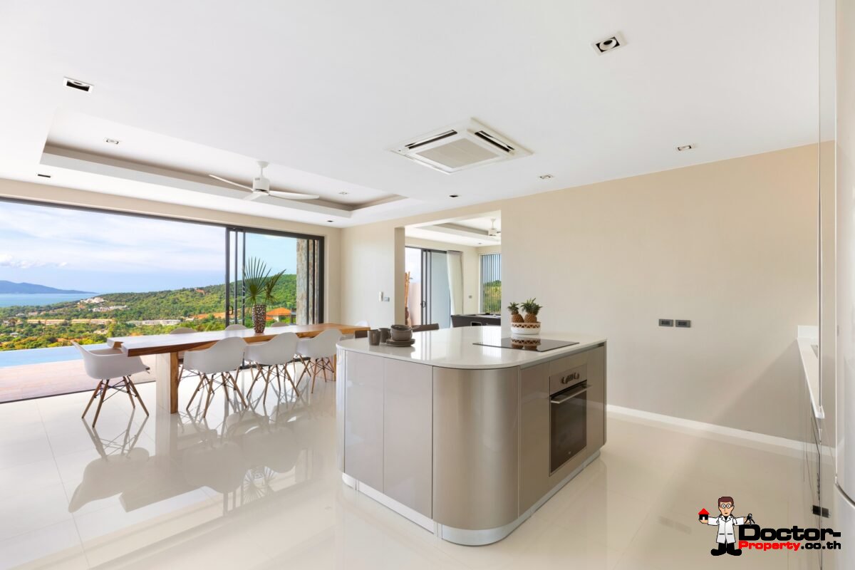 New 4 Bedroom Villa with Sea View in Bo Phut Hills, Koh Samui - For Sale