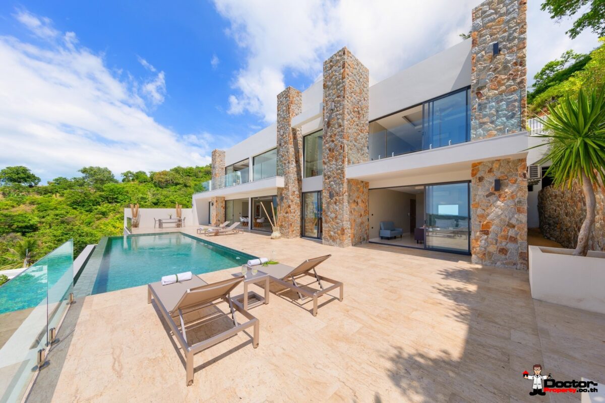 New 4 Bedroom Villa with Sea View in Bo Phut Hills, Koh Samui - For Sale