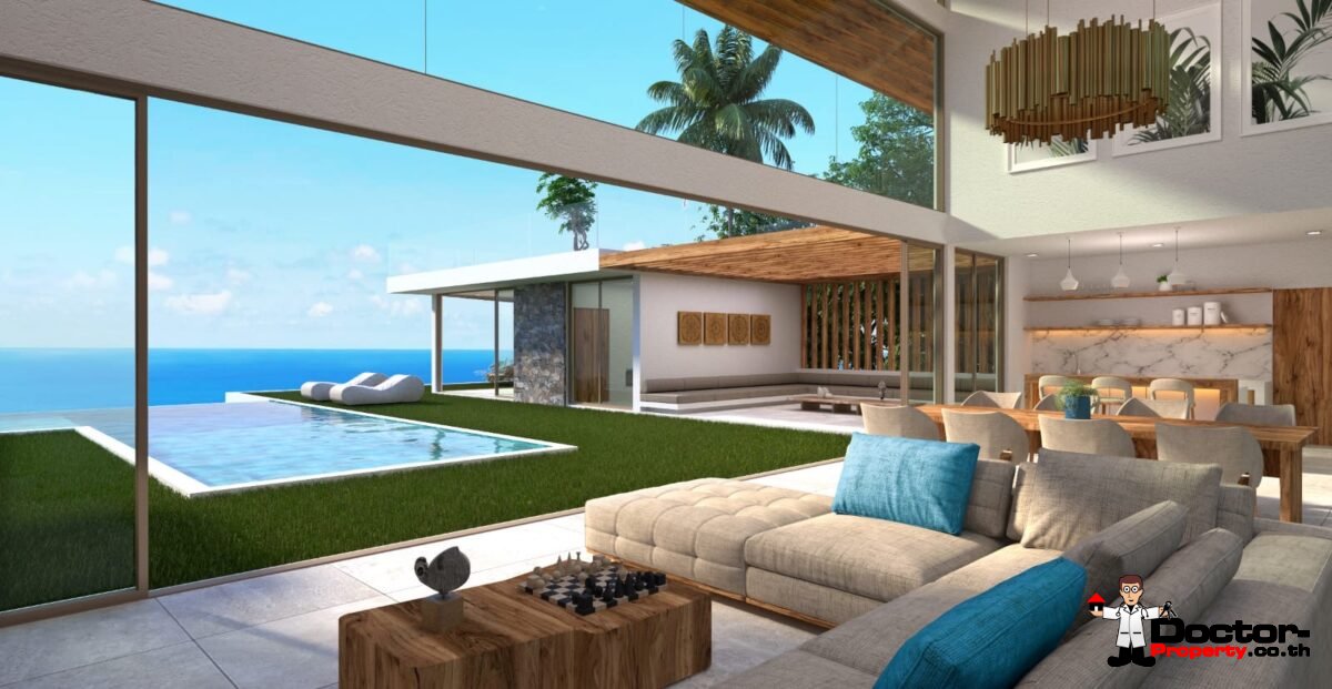 New 4 Bedroom Pool Villa with Sea View - Chaweng Noi, Koh Samui - For Sale