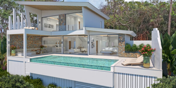 New 3 Bedroom Villa with Sea View - Bophut - Koh Samui - for sale