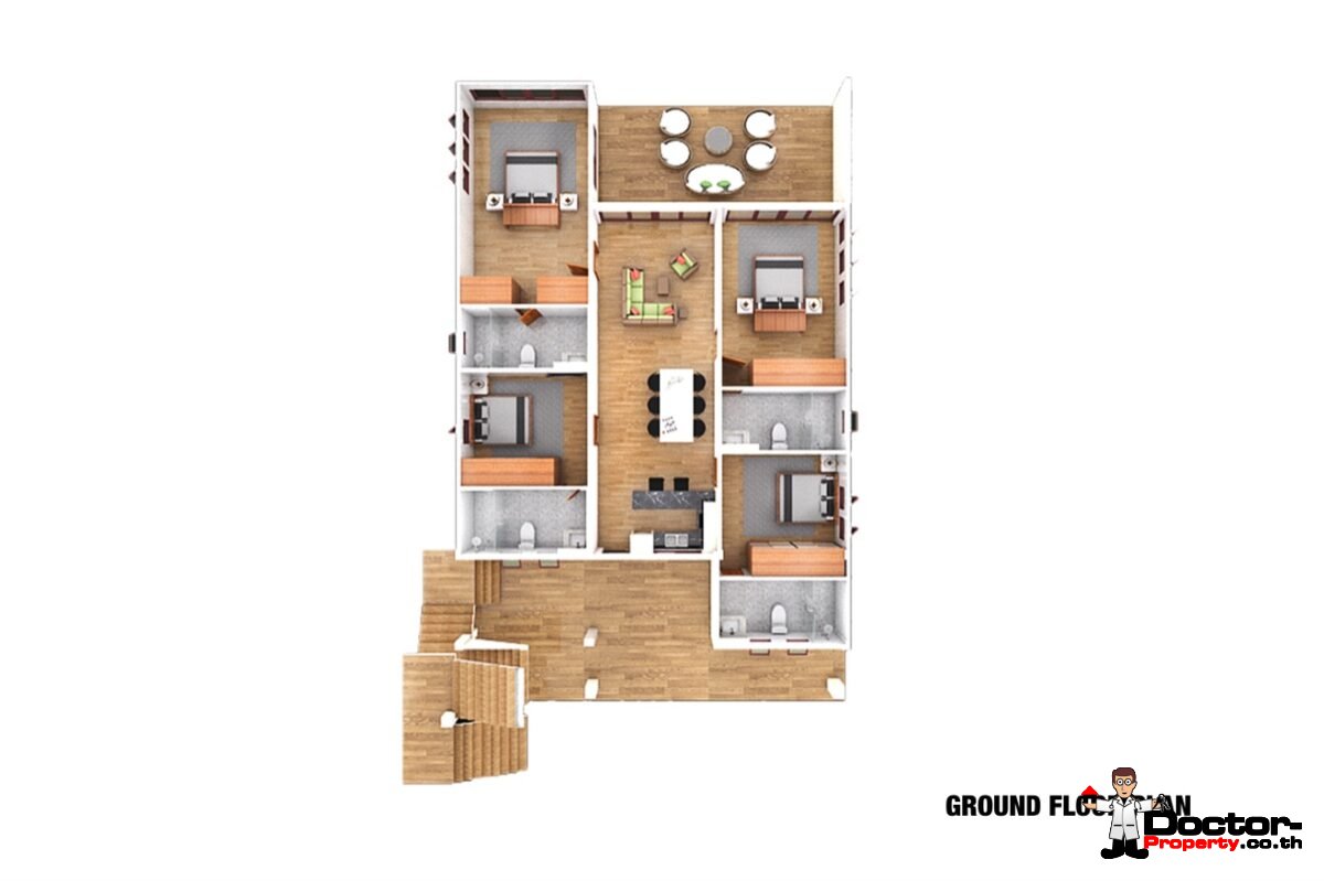 Sea View 12 Bedroom Apartment Building – Bang Rak – Koh Samui – for sale_Ground_Floor