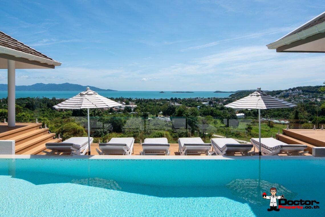 5 Bedroom Sea View Villa – Bophut, Koh Samui – For Sale