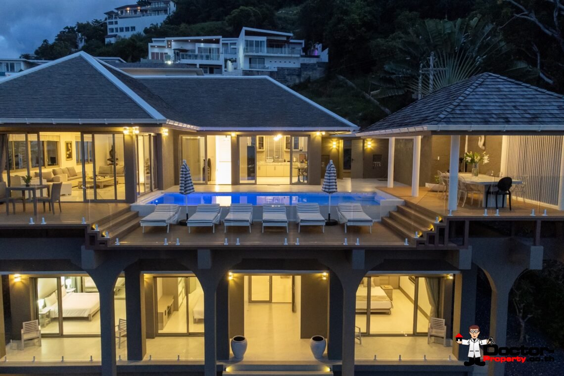 5 Bedroom Sea View Villa – Bophut, Koh Samui – For Sale