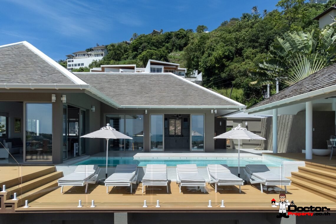5 Bedroom Sea View Villa – Bophut, Koh Samui – For Sale
