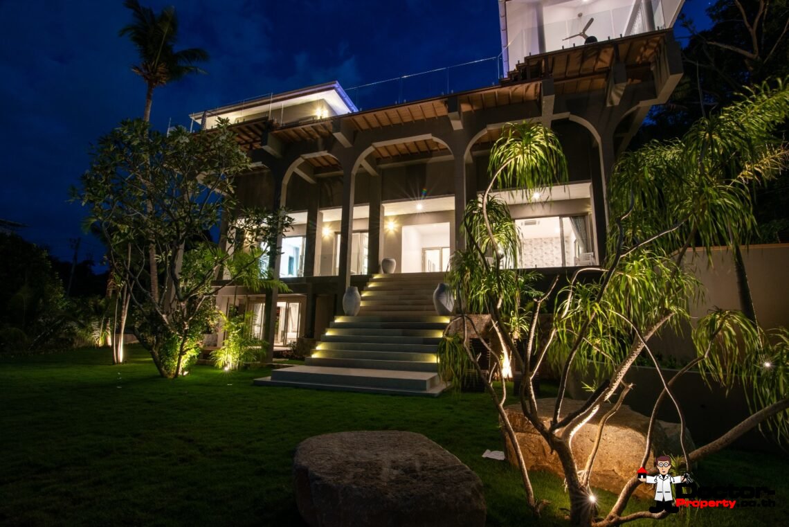 5 Bedroom Sea View Villa – Bophut, Koh Samui – For Sale