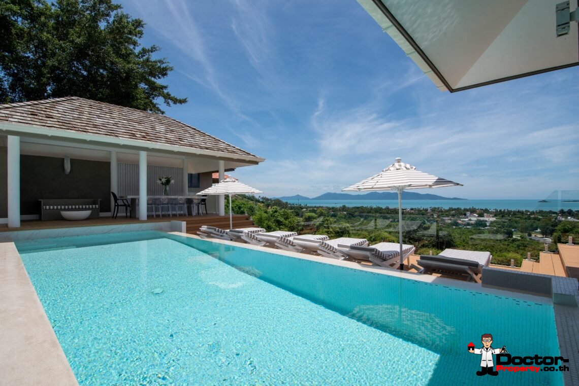 5 Bedroom Sea View Villa – Bophut, Koh Samui – For Sale