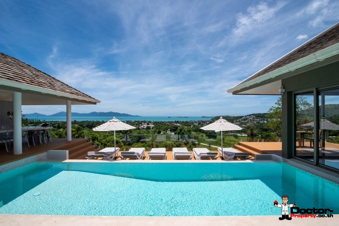 5 Bedroom Sea View Villa – Bophut, Koh Samui – For Sale