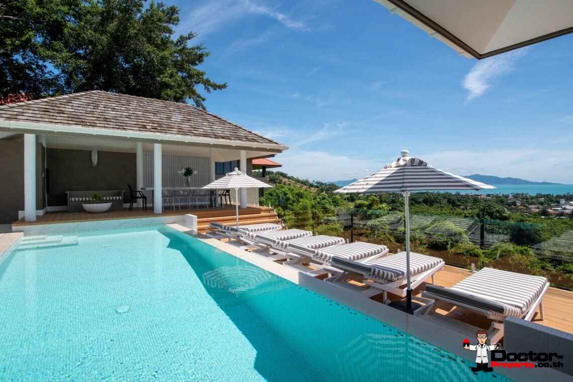 5 Bedroom Sea View Villa – Bophut, Koh Samui – For Sale