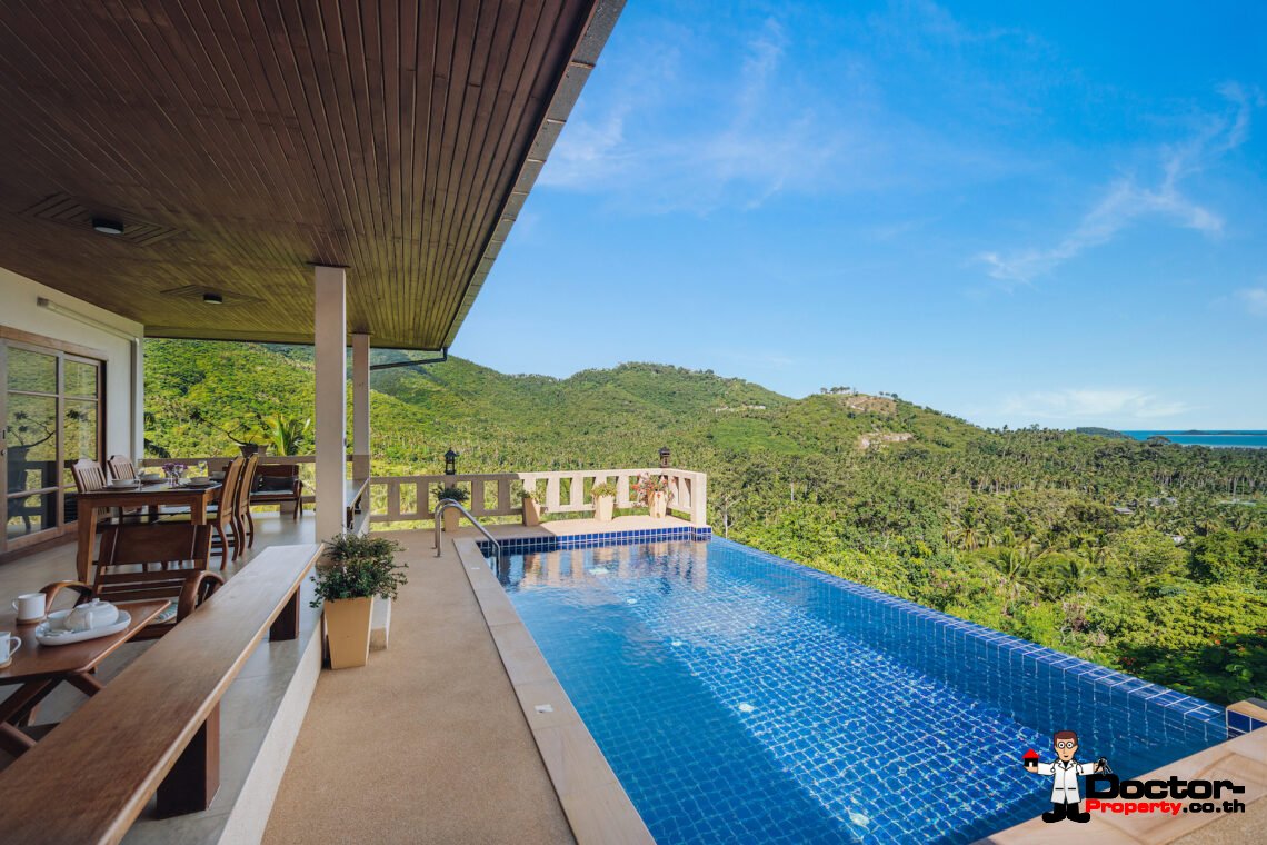 4 Bed Pool Villa with Sea View – Taling Ngam, Koh Samui – For Sale