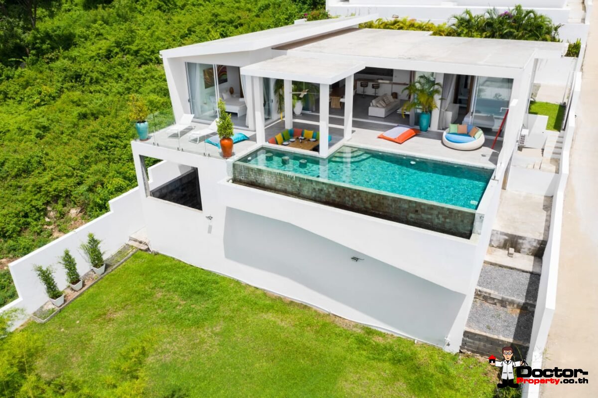 New 3 Bedroom Villa with Sea View – Bophut, Koh Samui – For Sale