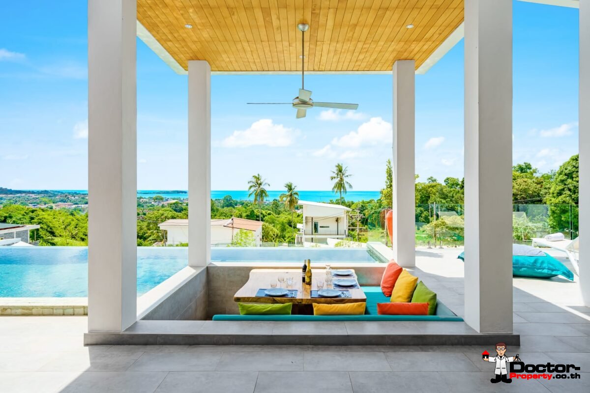 New 3 Bedroom Villa with Sea View – Bophut, Koh Samui – For Sale