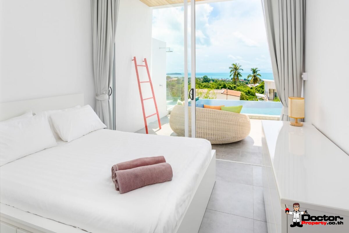 New 3 Bedroom Villa with Sea View – Bophut, Koh Samui – For Sale