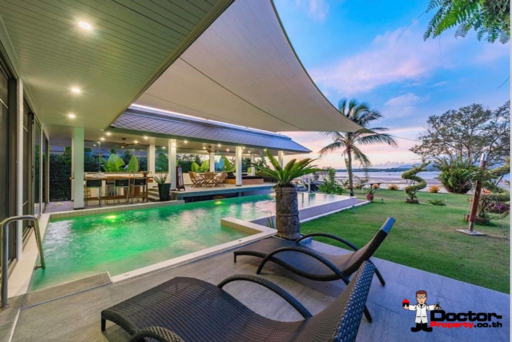 3 Bedroom Beachfront Villa - New Boat Marina Development - Mai Khao Beach - North Phuket - for sale