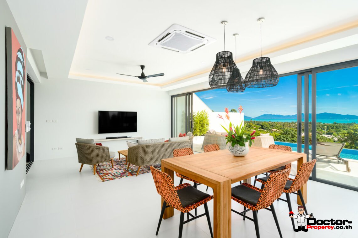 New 3 Bedroom Seaview Villa – Bophut, Samui – For Sale