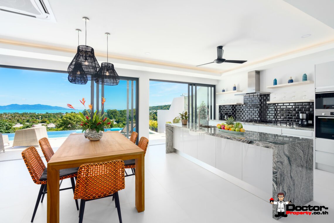 New 3 Bedroom Seaview Villa – Bophut, Samui – For Sale