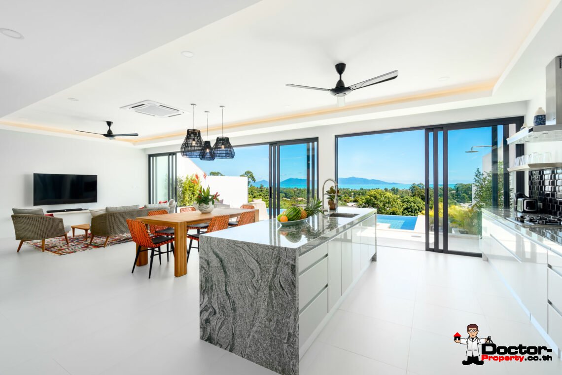 New 3 Bedroom Seaview Villa – Bophut, Samui – For Sale