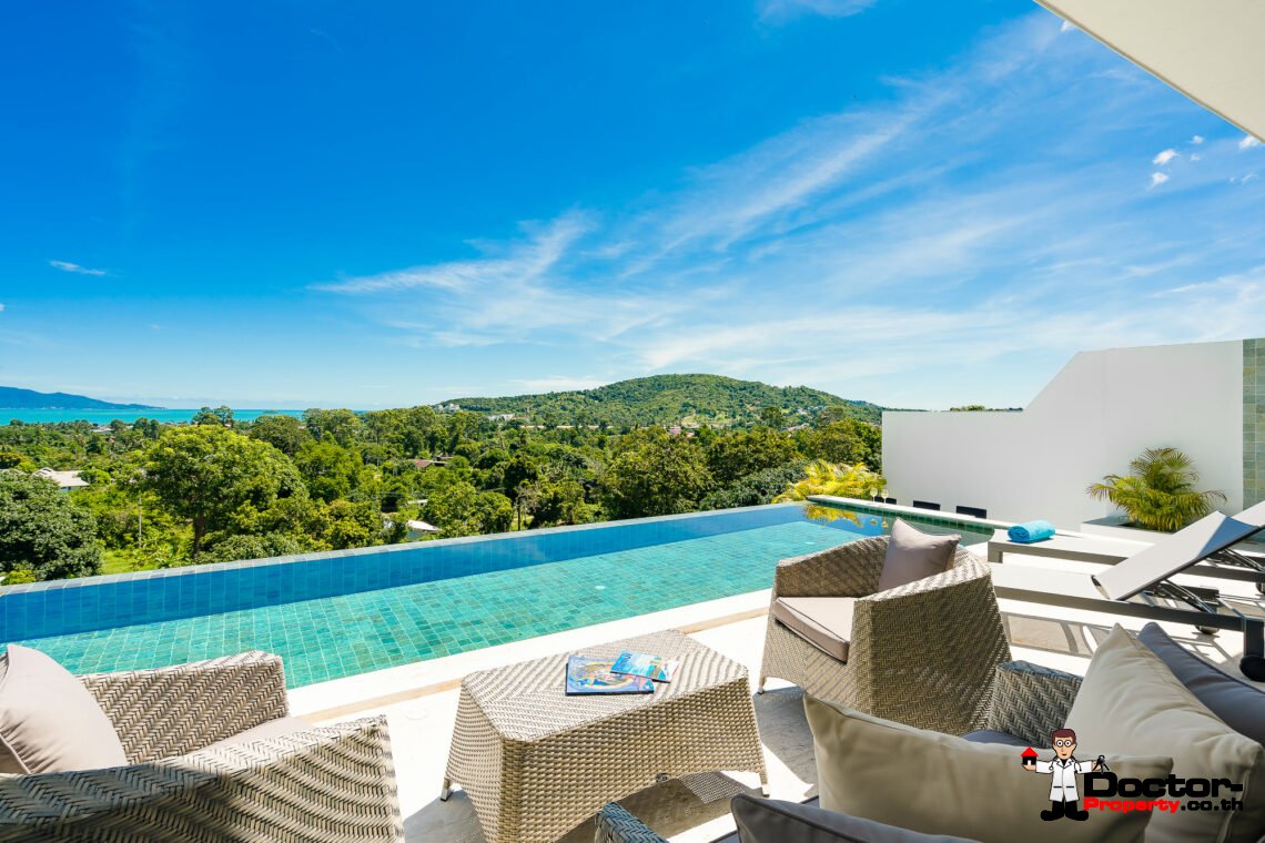 New 3 Bedroom Seaview Villa – Bophut, Samui – For Sale