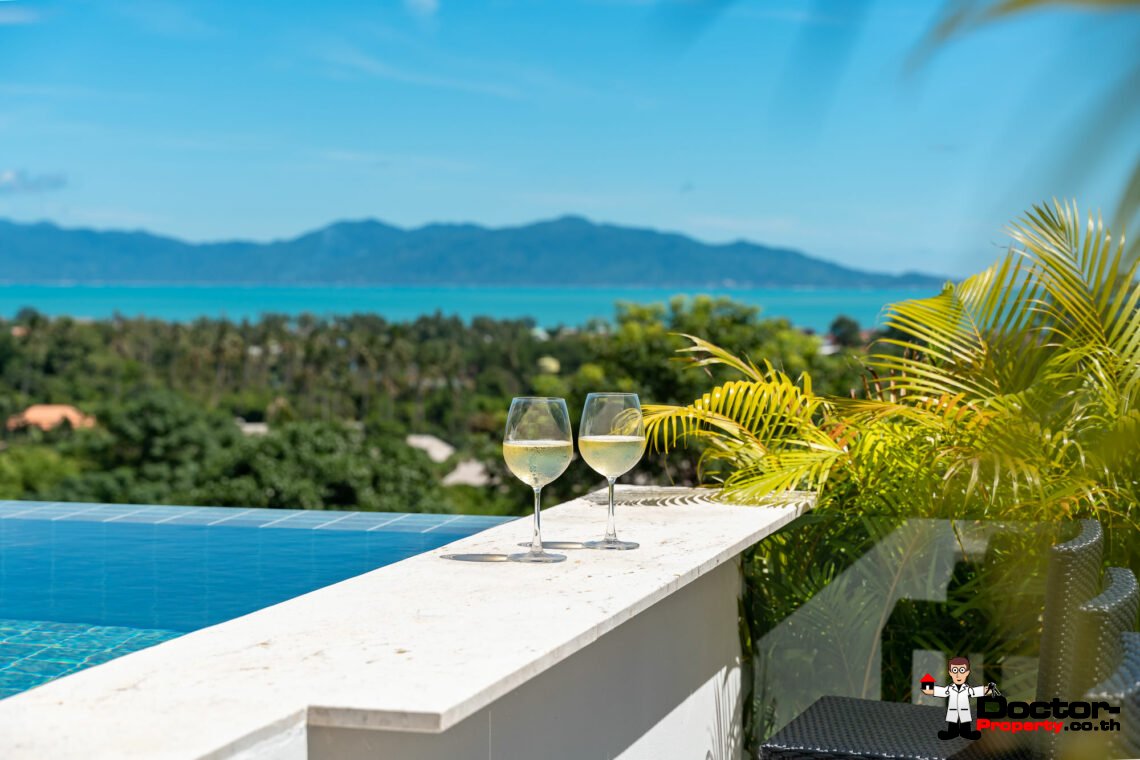 New 3 Bedroom Seaview Villa – Bophut, Samui – For Sale